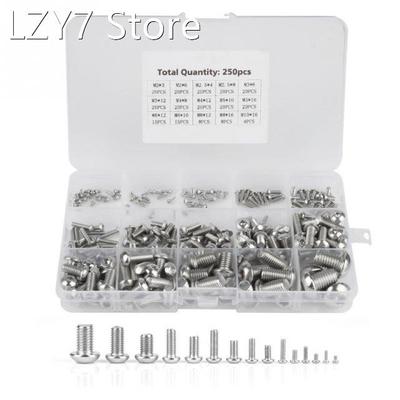 250Pcs/Set M2-M10 Machine Screws Set Stainless Steel Screws