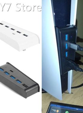 For PS5 6 in 1 USB Hub USB Splitter Expander Hub Adapter wit