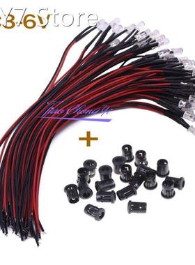10-100pcs F3mm F5mm LED Red/Green/Blue/RGB white UV Pink DC3