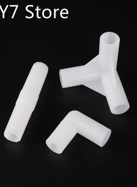 5 Pcs ID 8mm Plastic Connector Stereoscopic Tee Elbow Straig