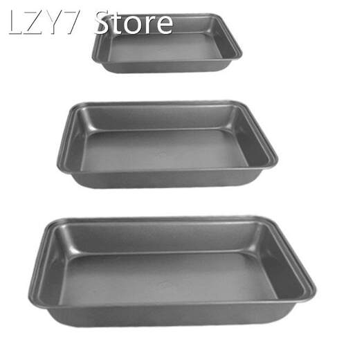Non Stick Pizza Pan Cake Mold Rectangle Plate Tray Bakeware