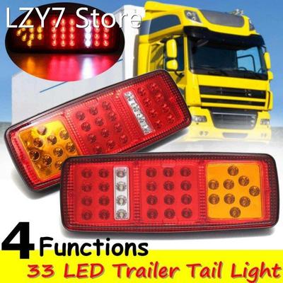 2Pcs 12V 33 LEDs Car Trailer Truck Tail Lights Rear Tailligh