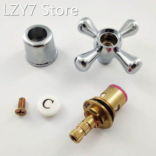 1Set Copper Cross Handle Bath Sink Faucet Handle for Kitchen