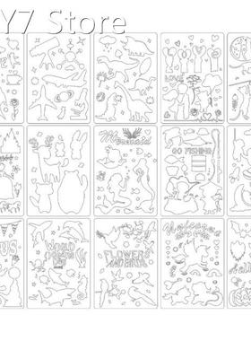 15PCS/Pack Large Drawing Templates Princess Circus Painting