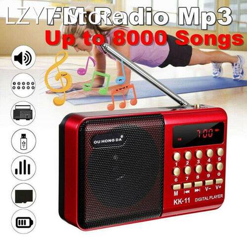 Portable Handheld Digital FM Usb Tf MP3 Radio Music Pla