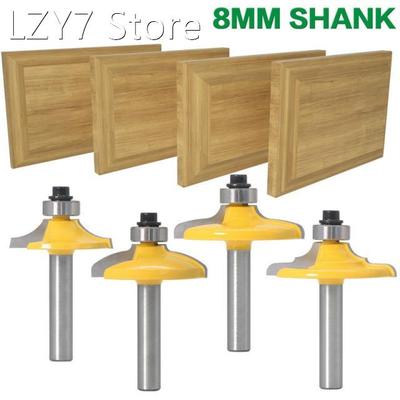 1/4PCS 8mm Shank Drawer Router Bit Set Round Over Beading Ed