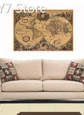71x50cm Old World Globe Map Matte Brown Paper Poster Retro V