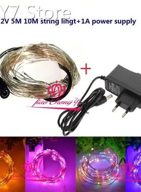 5M 10M LED Bendable Silver Wire Fairy String Lights Tree Bra