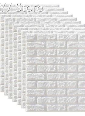 10PCS 70X77cm White Brick Wallpaper, Wall Panel 3D Brick XPE