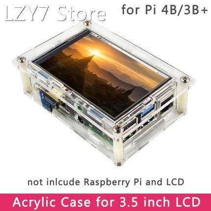Raspberry Pi 4 Acrylic Case for 3.5 inch Touch Screen LCD Di