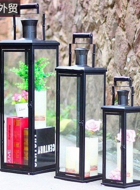 European classic, simple iron glass, windbreak candle holder