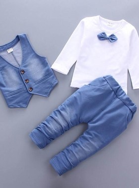 kids Outfits Sets 3PCS Baby Handsome boy gentleman waistcoat