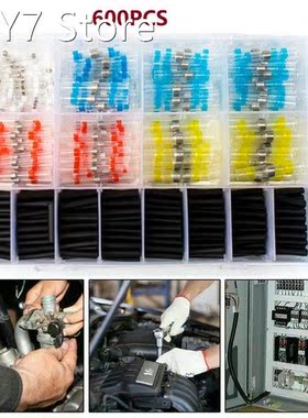 600pcs/Set Heat Shrink Butt Crimp Terminals Waterproof Solde