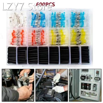 600pcs/Set Heat Shrink Butt Crimp Terminals Waterproof Solde