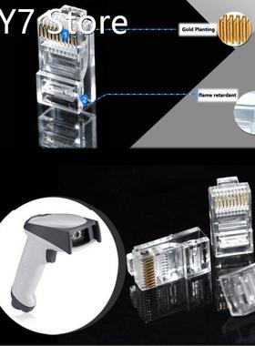 100pcs RJ48 Modular Plug Stranded RJ-48 Male 10P10C Round Ne