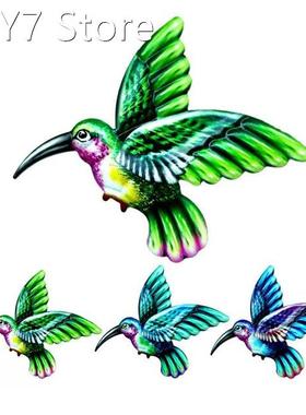 3PCS Bird Wall Hanging Decor Garden Metal Hummingbird Hangin