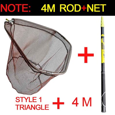 JOSBY 3m 4m 2.1m High Quality Fishing Net Fish Landing Net F