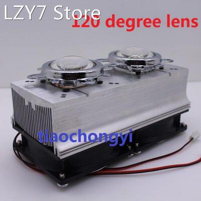 120 degree 12V Led Heatsink Fan + Glass Lens for 20W 30W 50W