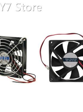 Black Plastic Housing DC 24V CPU Cooling Fan With Metal Fing