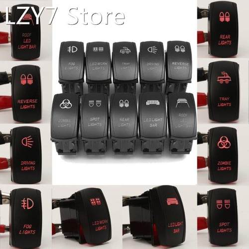 1x 20A/12V 10A/24V Car Boat Rocker Switch 5pin Red Blue Oran