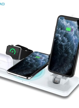 15W Wireless Fast Charging Stand 4 in 1 Charger Docking Sta