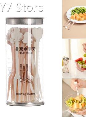 36pcs Reusable Fruit Snack Fork Dessert Food Picks Plastic C