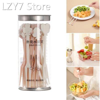 36pcs Reusable Fruit Snack Fork Dessert Food Picks Plastic C