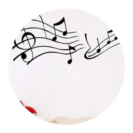 New  Black Music Note Removable Decal Home Room Dec