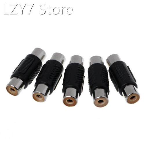 5 Pcs RCA Female to RCA Female Audio Video Cable Jack Plug A