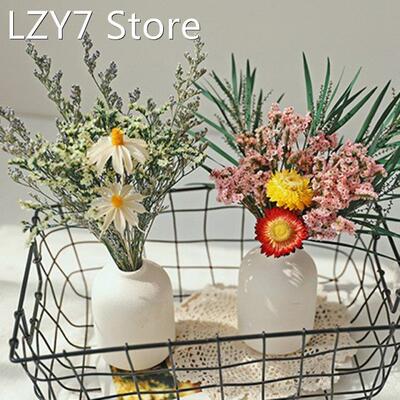 Gypsophila Dried Flower Bouquet With Porcelain Vase Dried Fl