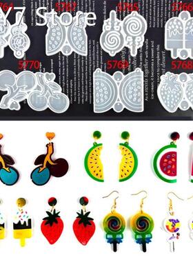 Fruit Lollipop Earrings Epoxy Resin Mold Ear Drop Dangler Pe