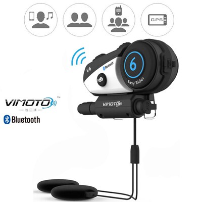Vimoto V6 BT Interphone Motorcycle Helmet Headset Bluetooth