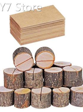 40pcs/set Wood Cylindrical Stakes Notes Folder Veneer Stump