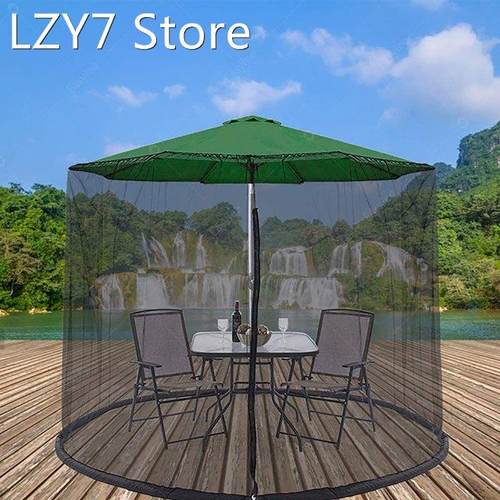Patio Umbrella Netting Outdoor Camping Umbrella Table Screen