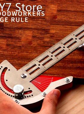 1PCS Woodworkers Edge Rule Protractor Round Head Rotary 1MM