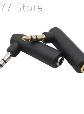 1Pcs Right Angle 90 Degree 3.5mm Female Jack to 3.5mm 3 Pole