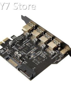 PCE6U1C-R01 Riser Card, 4-Port USB 3.0 Type-C 19Pin Expansio