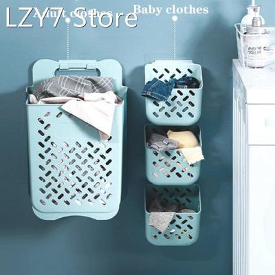 Wall Mounted Laundry Basket Dirty Clothes Hamper Foldable Cl