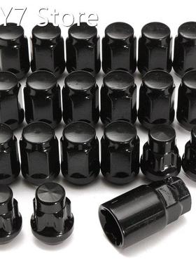 21Pcs/Set M12x1.5mm Black Alloy Car Wheel Locking Nuts Blots