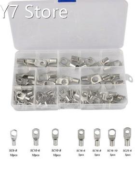 65Pcs SC6-SC25 Bare Terminals lug Tinned Copper Lug Ring Sea