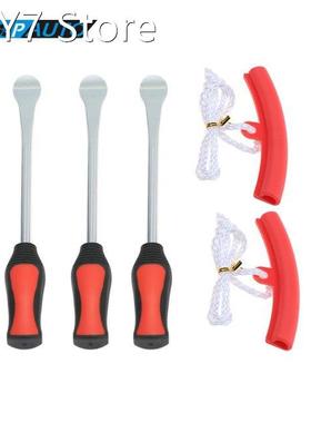 3 Tire Lever Tool Spoon + 2 Wheel Rim Protectors Tool Kit fo