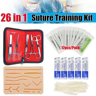 KICUTE 26 In 1 Medical Skin Suture Surgical Training Kit Sil
