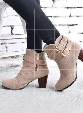 2017 winter fashion women's ladies high heels ankle boots