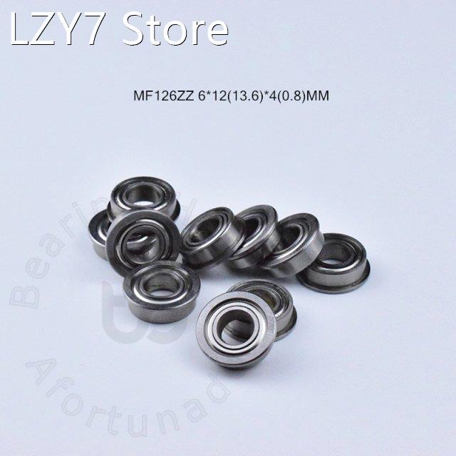 10 Cuscinetti A Sfera Flangiati MF126ZZ - 6x12x4 Mm - Schermatura Metallica - FKG Auto Parts