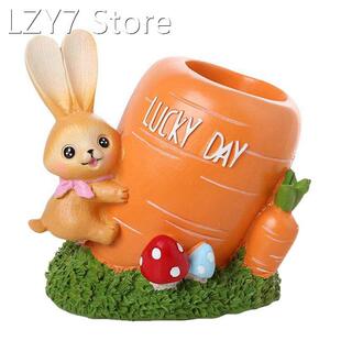Rabbit Carrot Resin Pen Holder Pencil Holder For Desk Organi