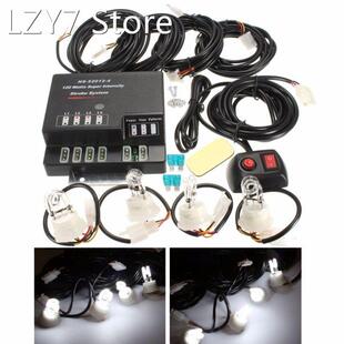 White 120W 4 HID Bulbs Hide A Way Emergency Warning Hazard F