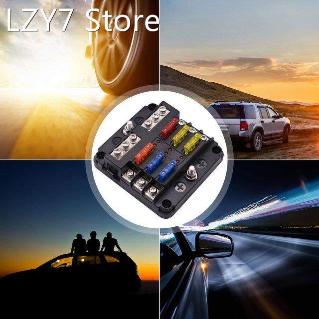 sturdy 6-way fuse blockwaterproof boat fuse panel 12-24v mar