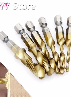 6 x M3-M10 Hex Shank Titanium Plated HSS Hand Screw Thread M