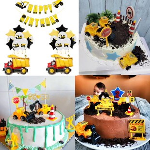 Cake-Insert-Card Traffic-Light Road-Sign Party-Decor Simulat