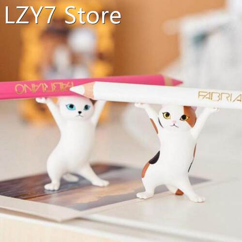 Cute Cartoon Cat Pen Holder Dancing Cat Handmade Enchanting